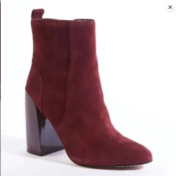 NWT Vince Camuto Burgundy Suede Block Heel Booties – Enverna Size 6.5 - Picture 7 of 7